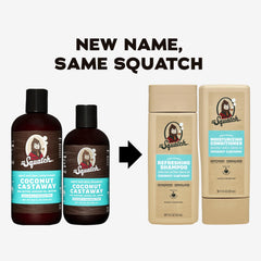 Dr. Squatch Coconut Castaway conditioner bottle for silky, manageable hair