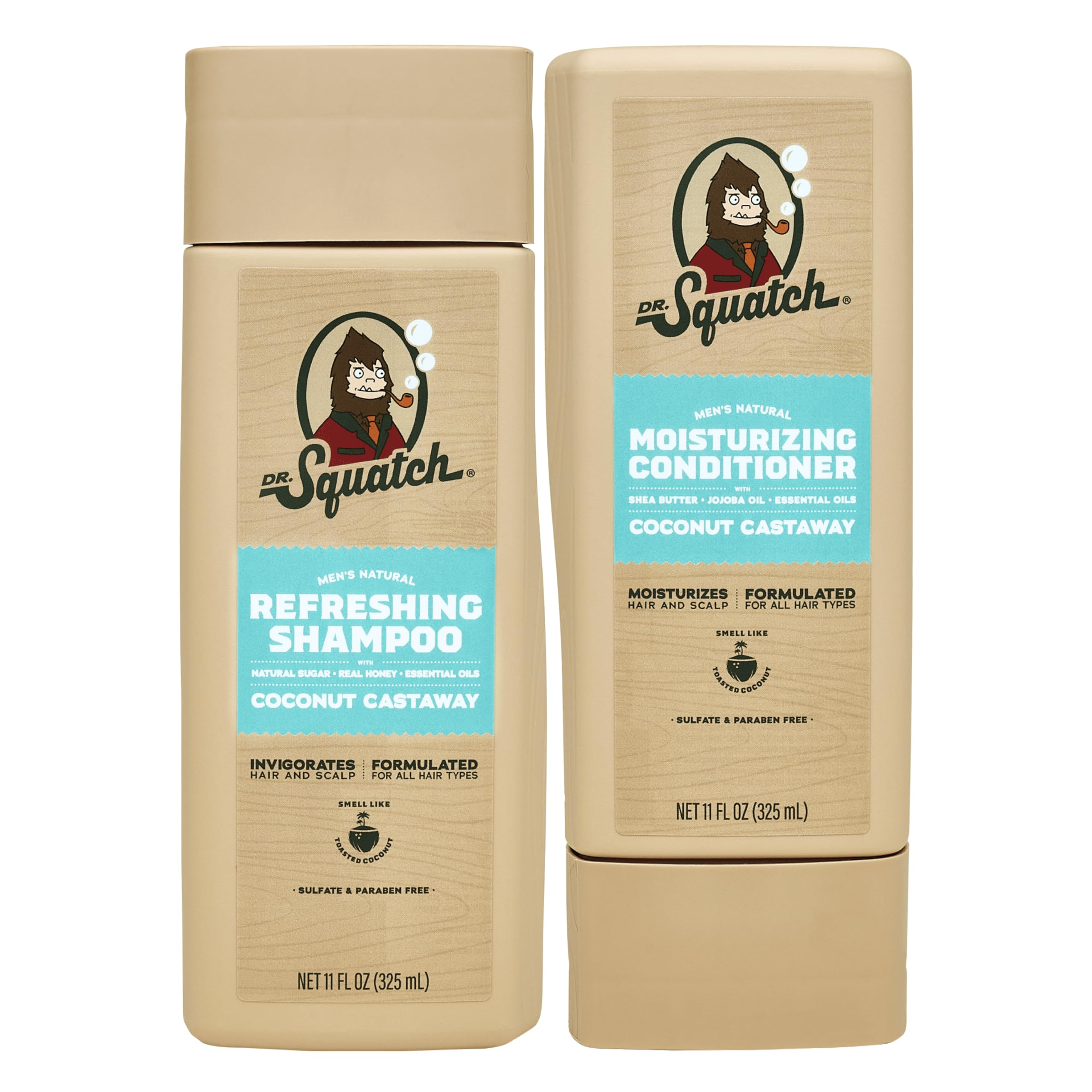 Dr. Squatch Coconut Castaway shampoo bottle for refreshed scalp