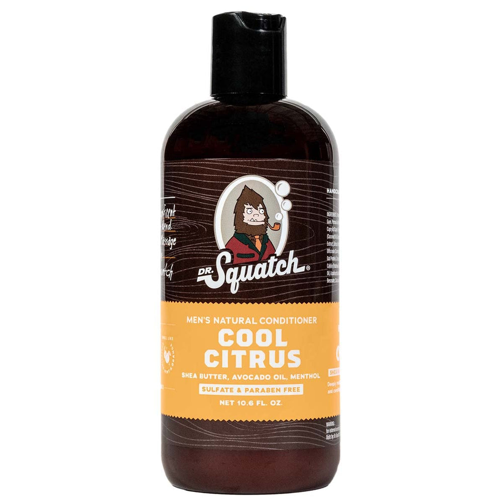 Dr. Squatch Cool Citrus Conditioner bottle shown for daily hydration and scalp refresh.