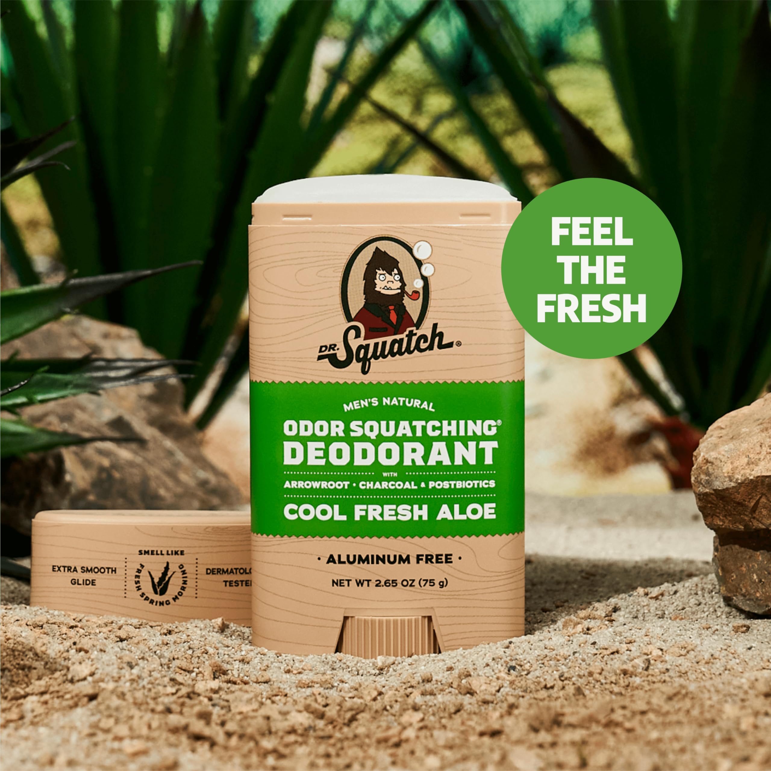 Dr. Squatch deodorant application swipe demonstrates easy post-shower use for long-lasting freshness