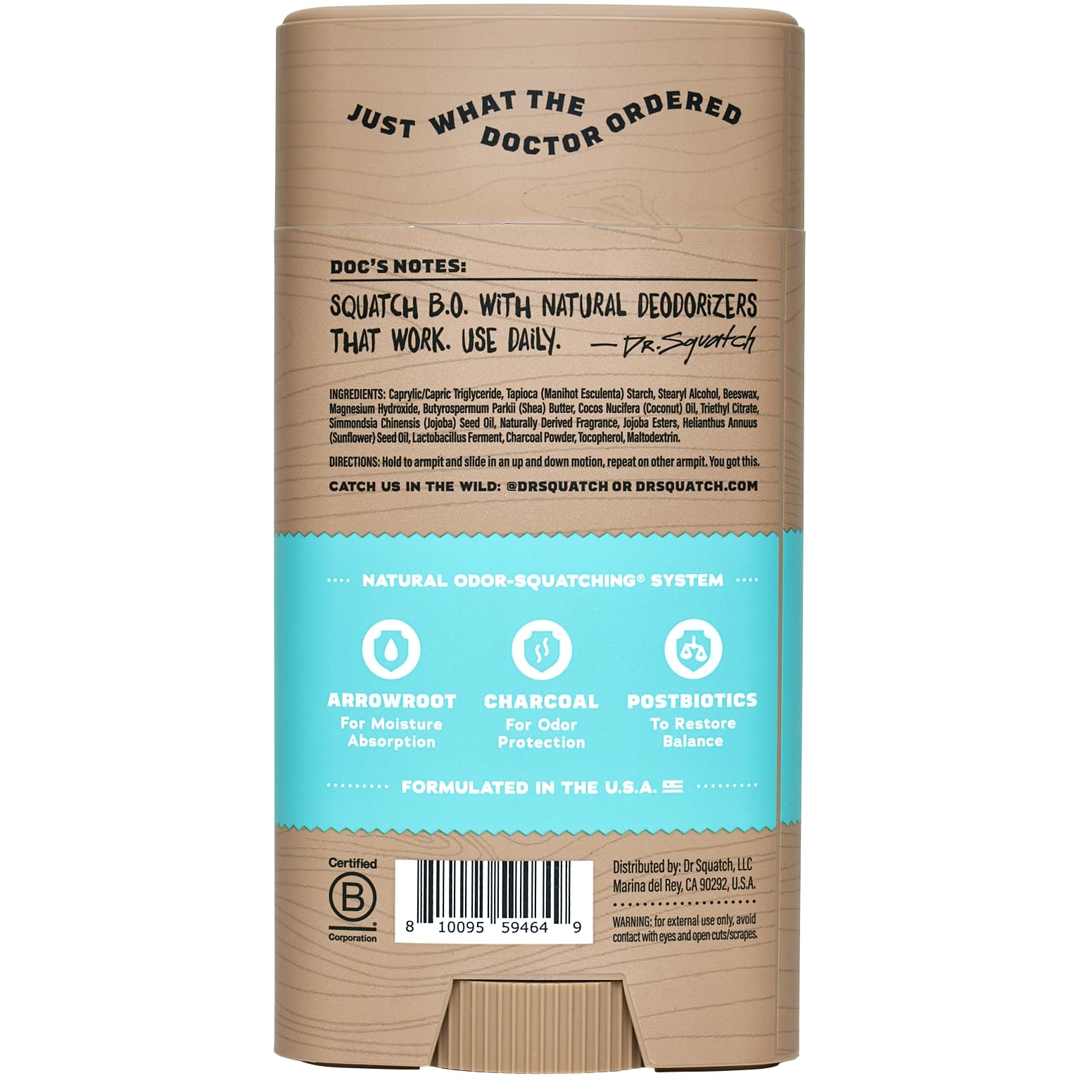 Dr. Squatch Coconut Castaway lifestyle image conveys fresh, confident daily routine.