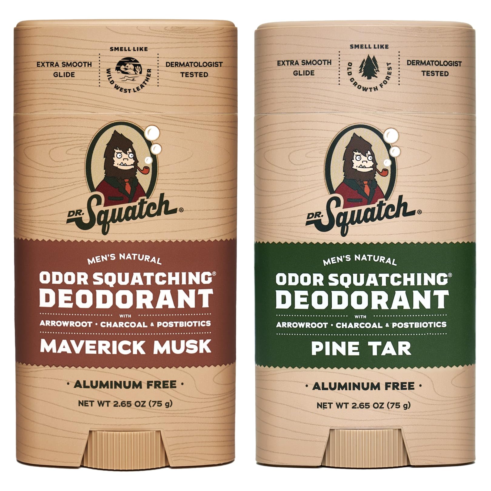 Dr. Squatch Maverick Musk deodorant bottle offers natural odor protection