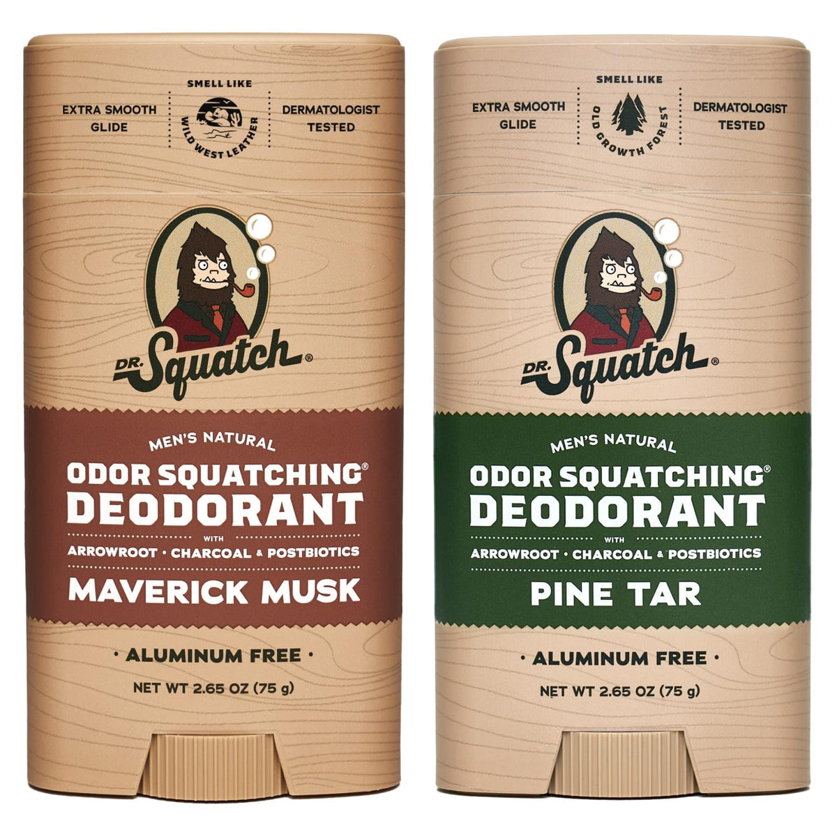 Dr. Squatch Maverick Musk deodorant bottle offers natural odor protection