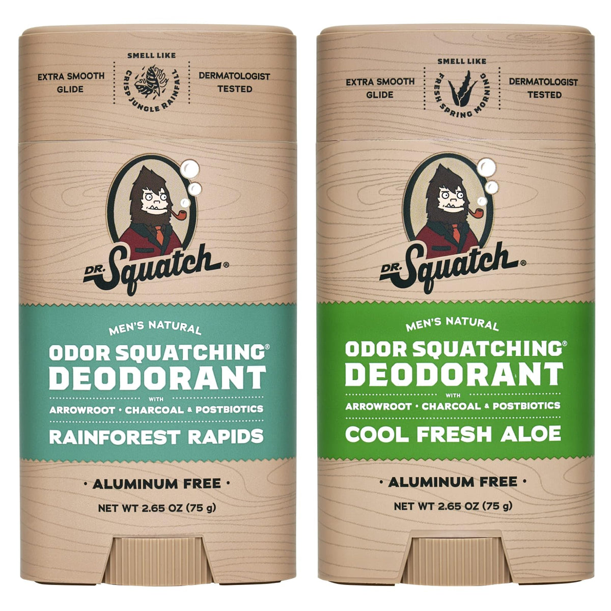 Dr. Squatch Rainforest Rapids deodorant bottle for all-day freshness.