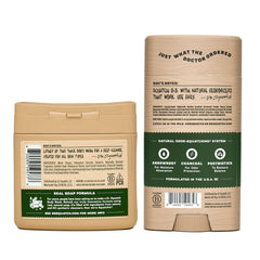 Dr Squatch deodorant stick closeup shows aluminum-free long lasting protection