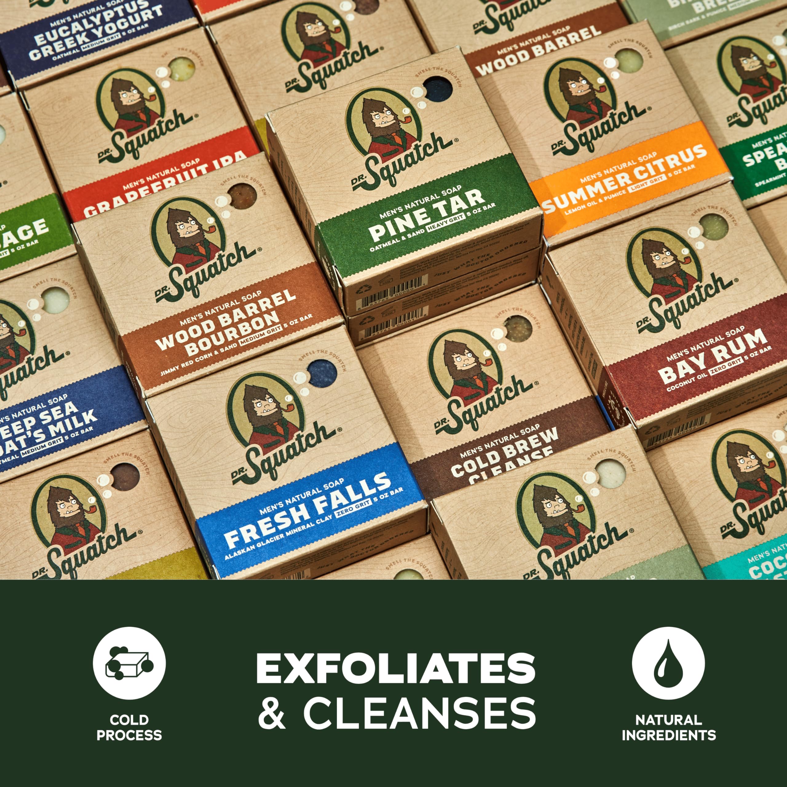 Dr. Squatch Fresh Falls bar pack offers a crisp, rejuvenating scent.