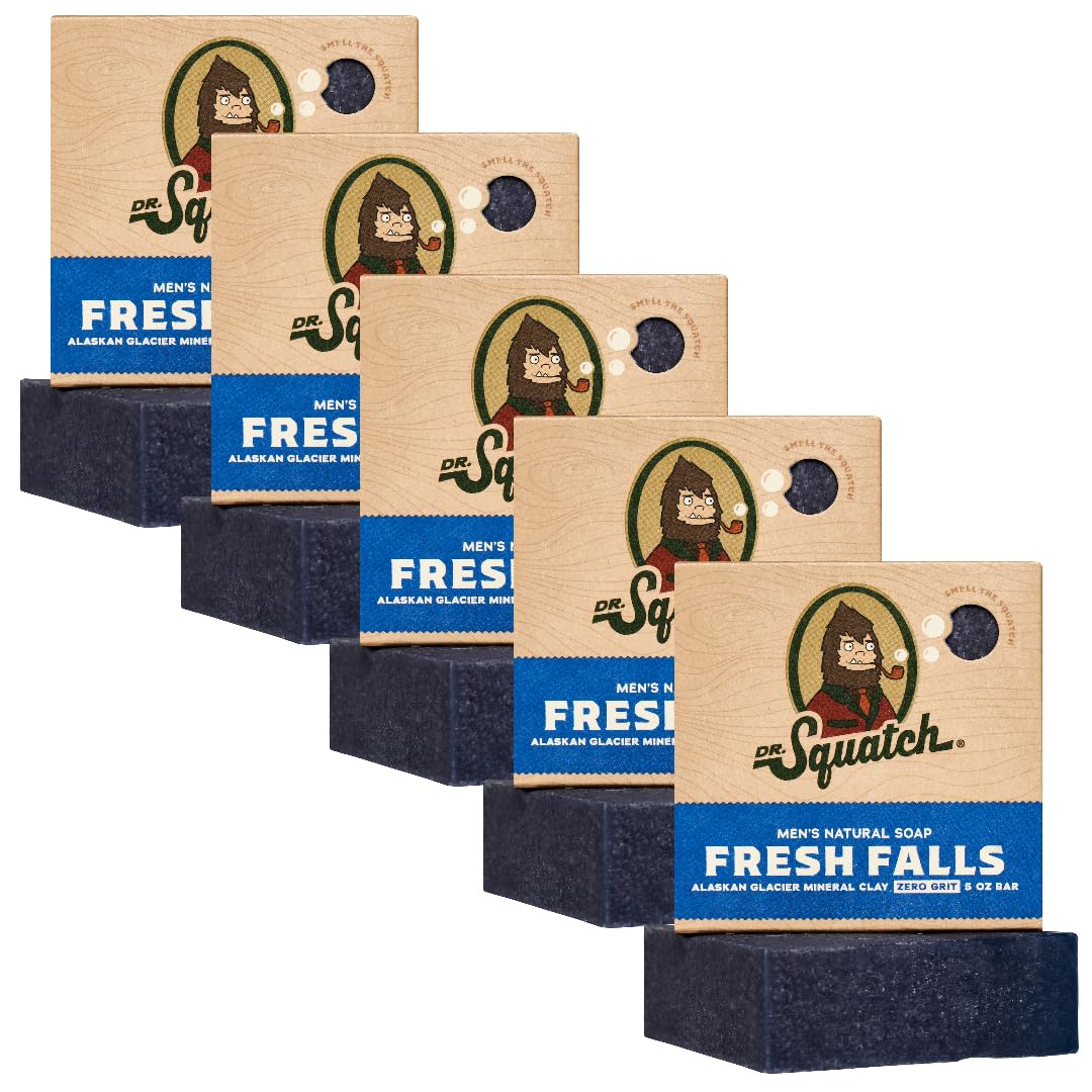Dr. Squatch Fresh Falls bar soap pack for everyday grooming