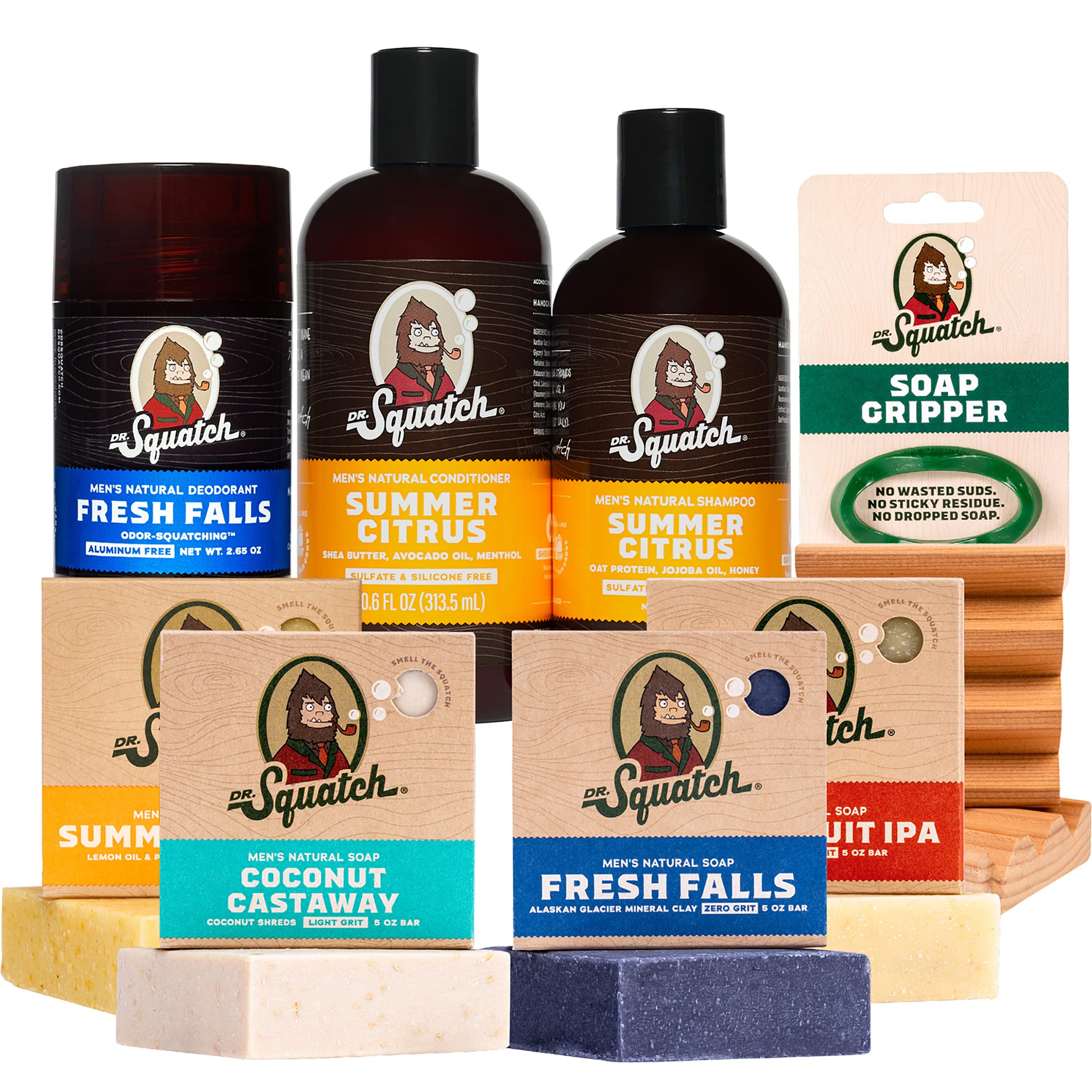 Dr. Squatch Fresh Falls bar soap for a refreshing cleanse and naturally derived scent.