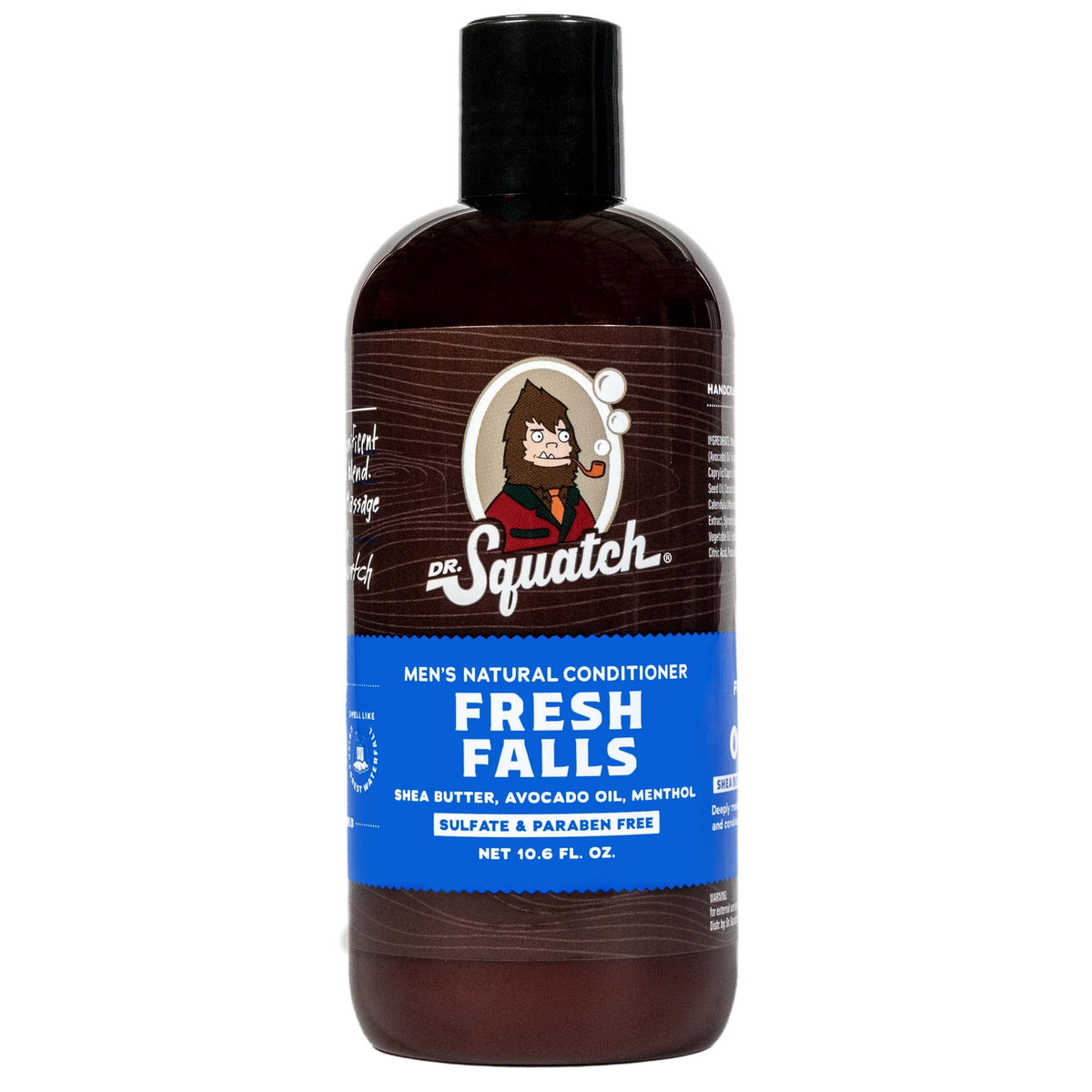 Dr. Squatch Fresh Falls conditioner bottle showing packaging for hydrated hair care