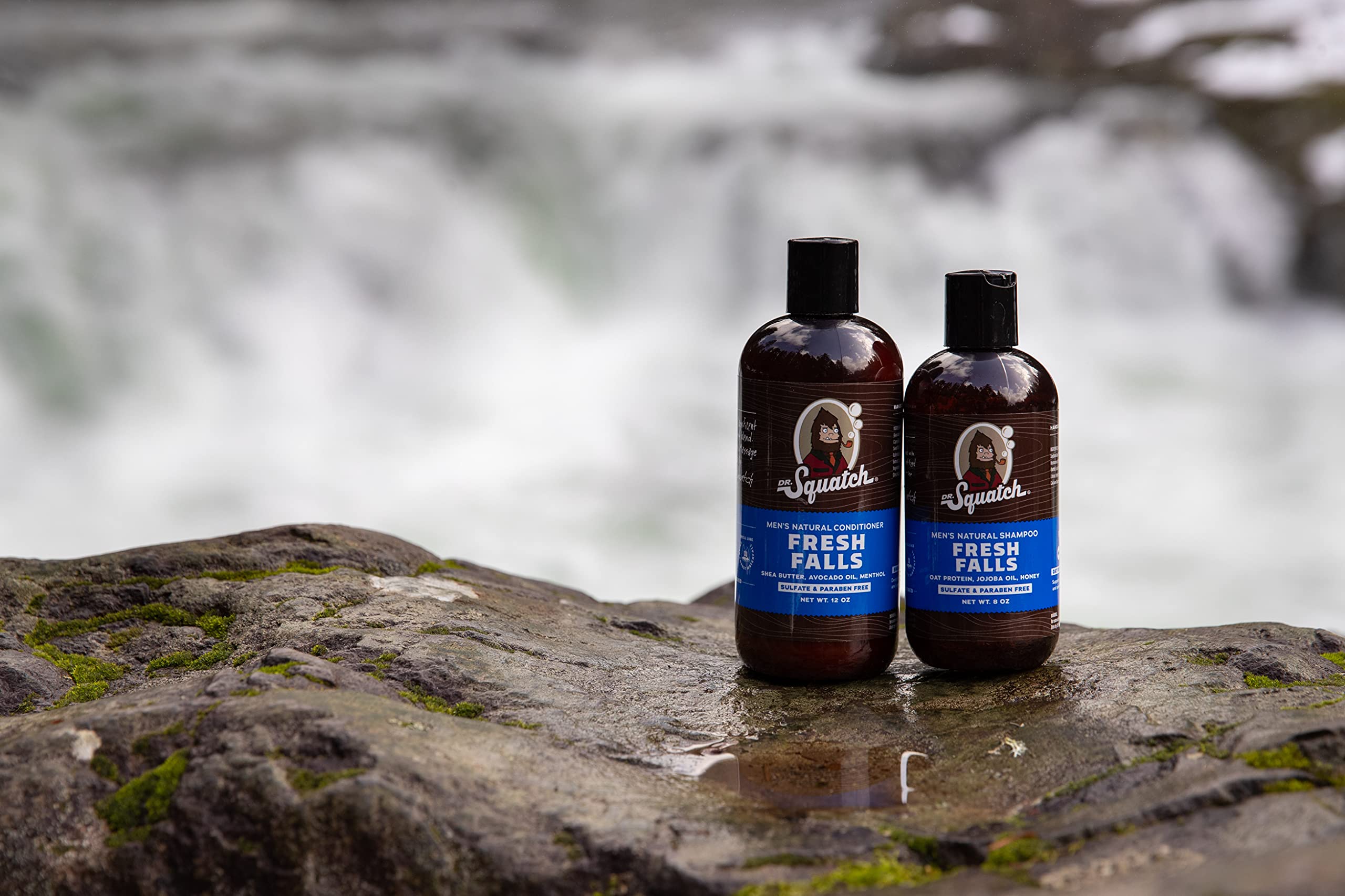 Dr. Squatch Fresh Falls conditioner tingling close-up on scalp