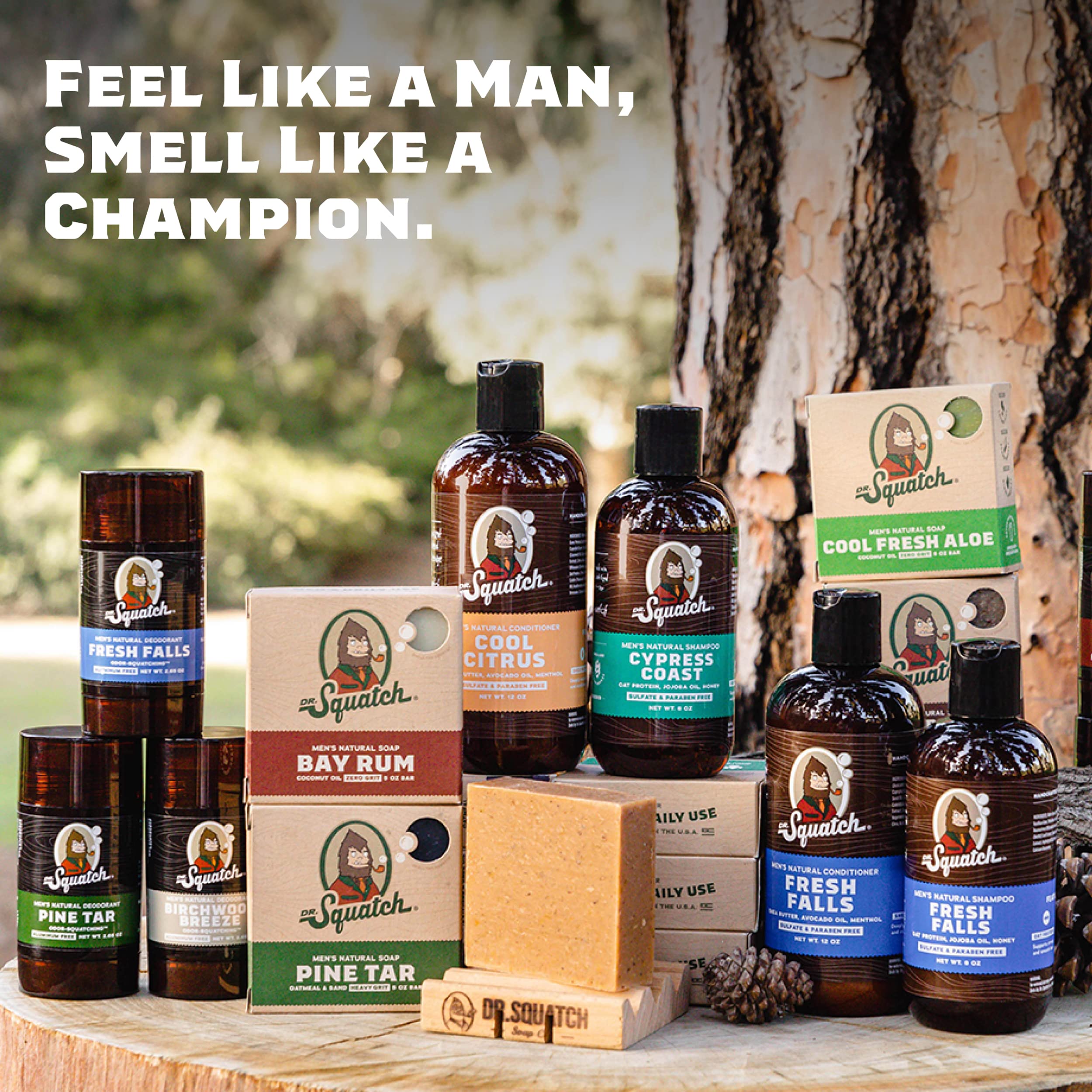 Dr. Squatch Fresh Falls deodorant stick for natural protection and skin-friendly glide.