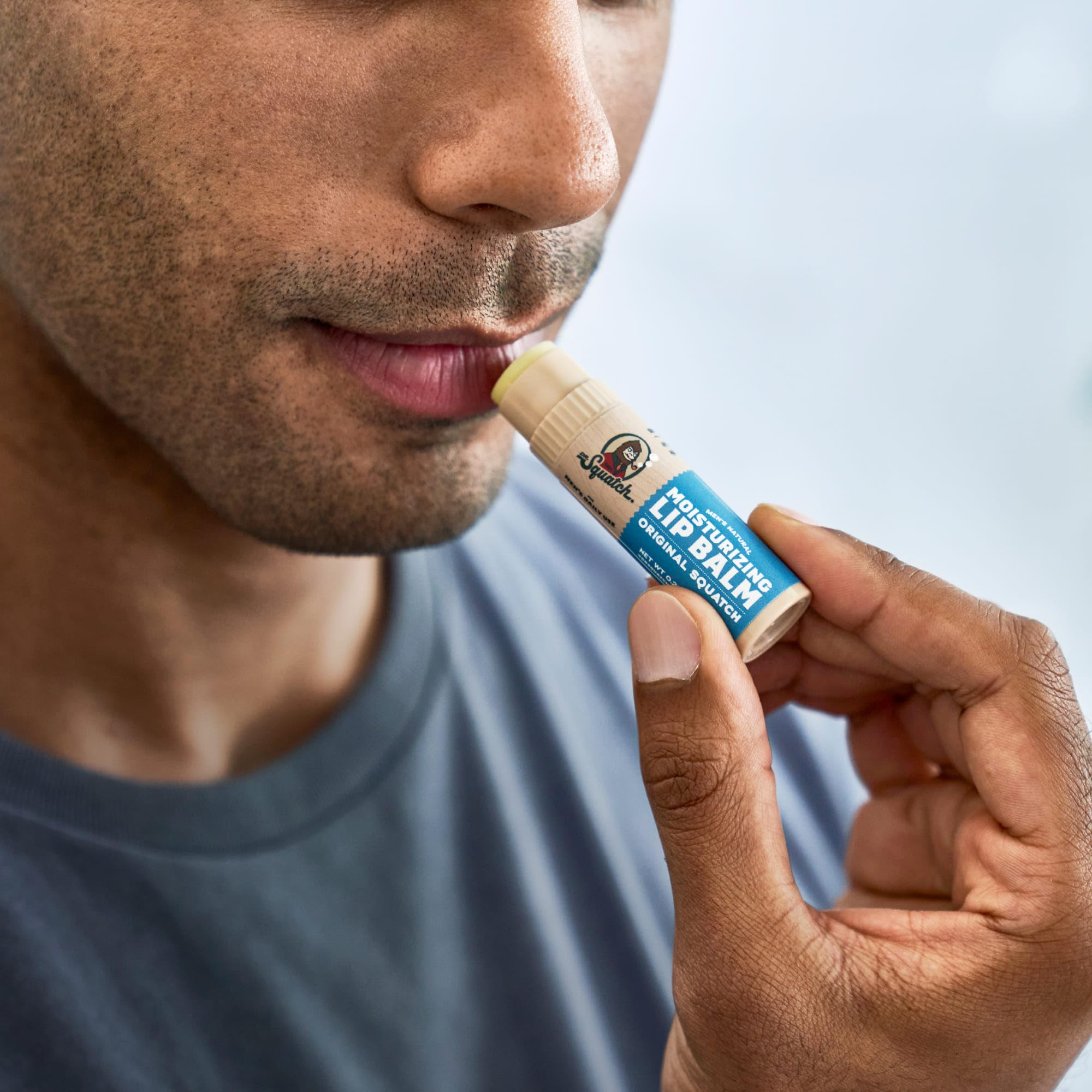 Dr. Squatch Wild Watermelon lip balm with fruity flavor and dry-lip protection.