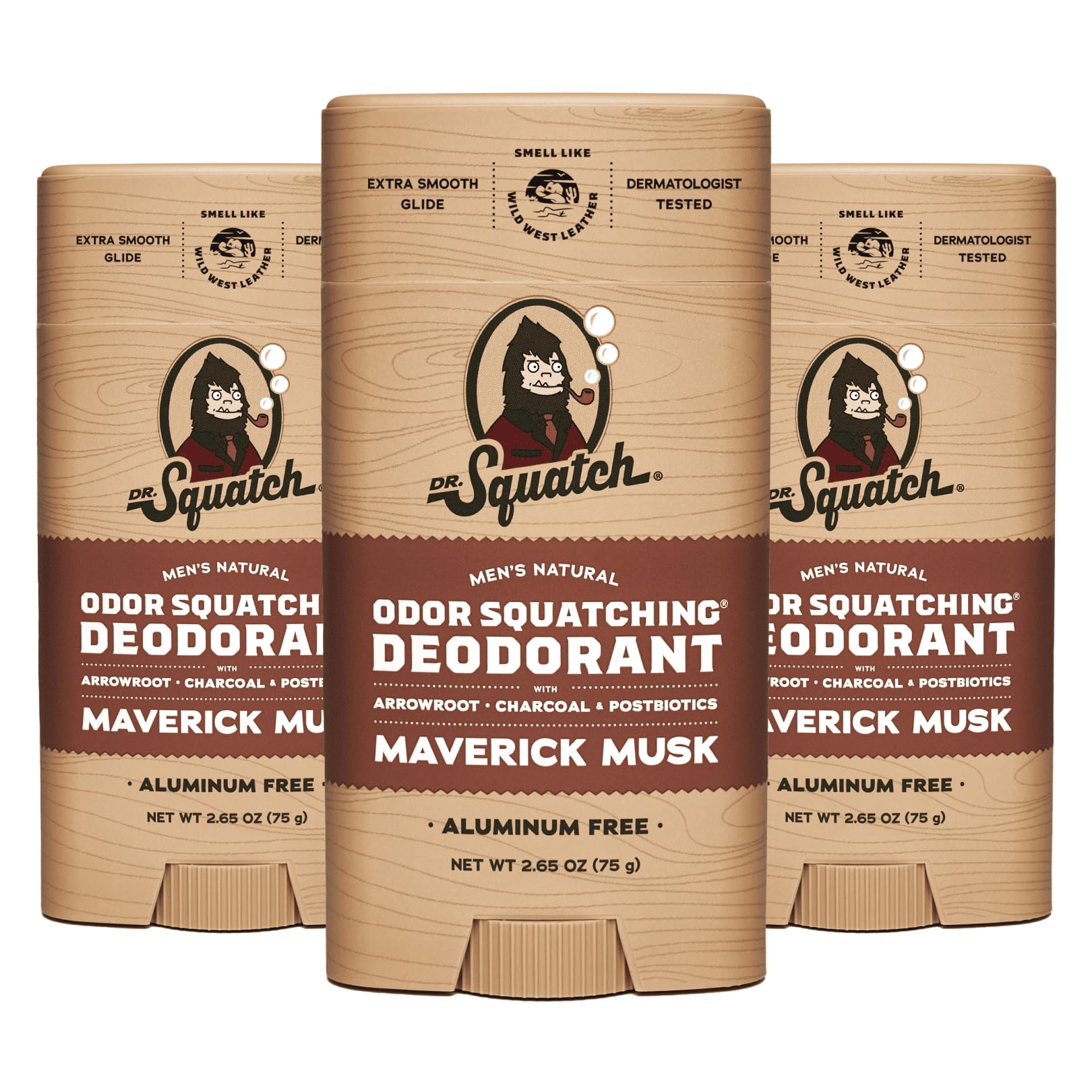 Dr. Squatch Maverick Musk deodorant application demonstrates everyday protection.