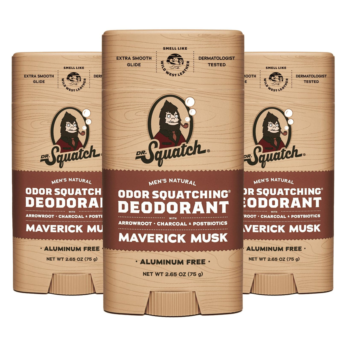 Dr. Squatch Maverick Musk deodorant application demonstrates everyday protection.