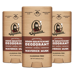 Dr. Squatch Maverick Musk deodorant application demonstrates everyday protection.