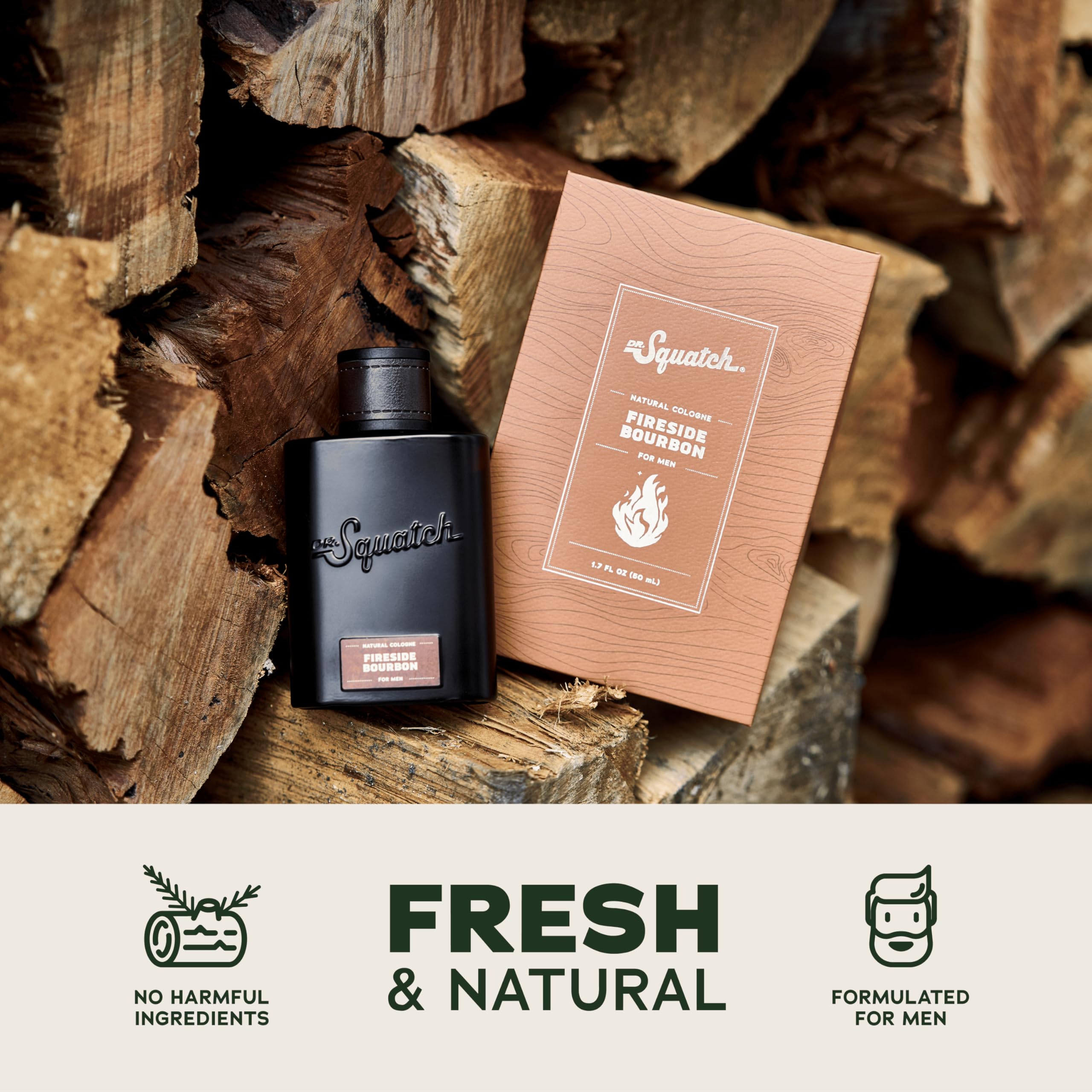 Dr. Squatch Natural Cologne with Scent-Lock technology shown on product label.