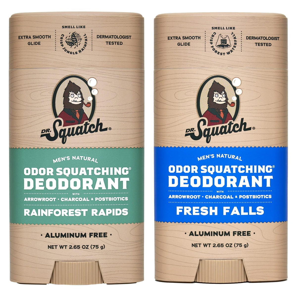 Dr. Squatch Rainforest Rapids 2-pack bottles offering long-lasting freshness.