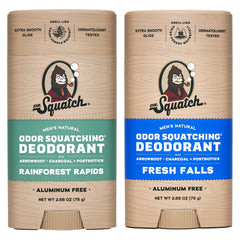 Dr. Squatch Rainforest Rapids 2-pack bottles offering long-lasting freshness.