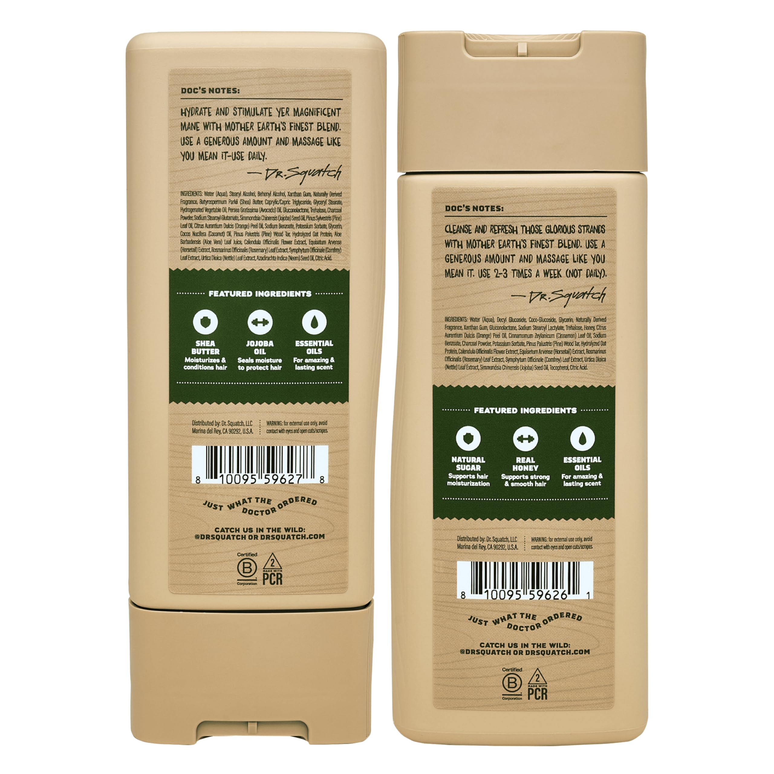 Dr. Squatch Natural Hair Bundle Pack shows the duo for healthier-looking hair.