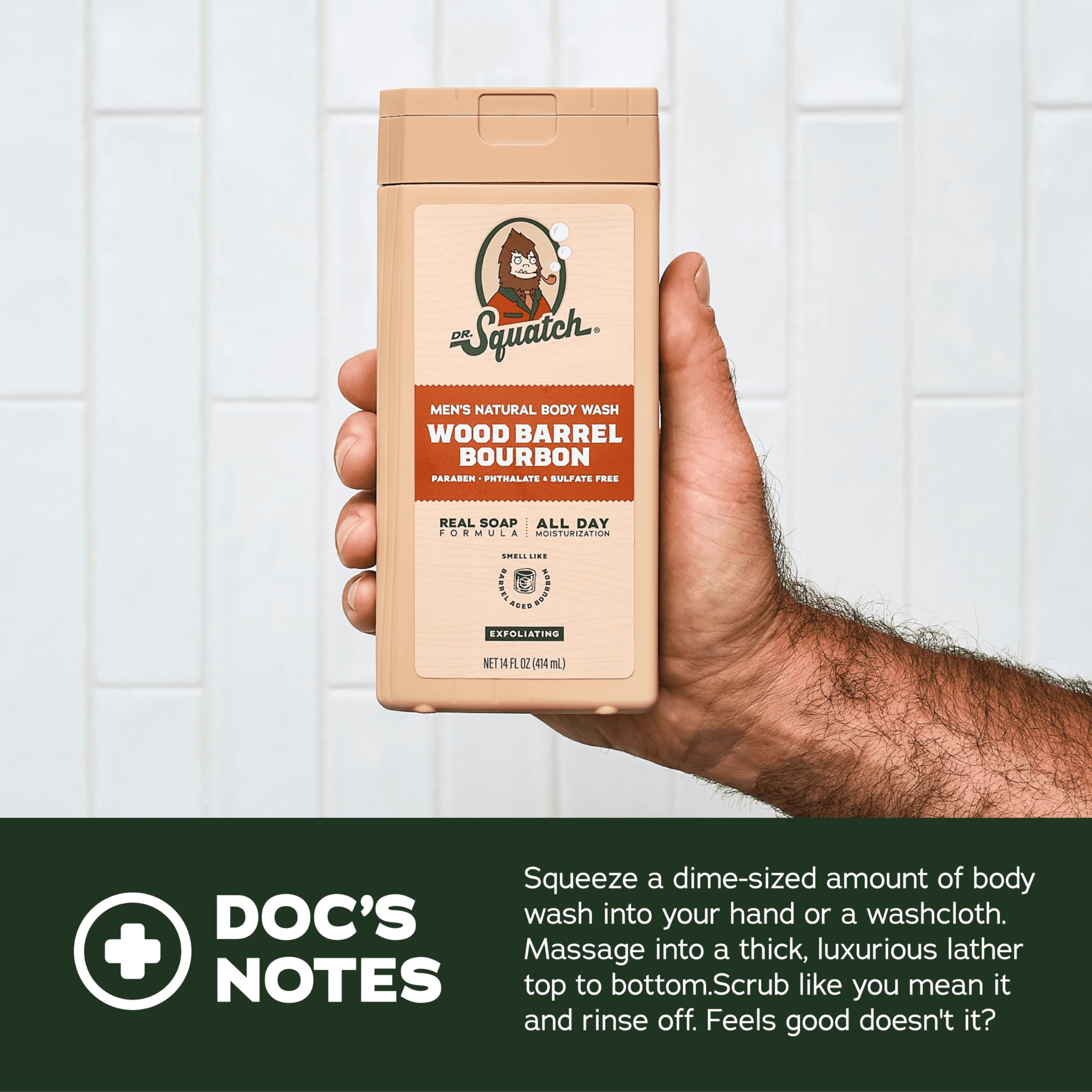 Dr. Squatch Natural Ingredients close-up reveals plant extracts hydrating skin.