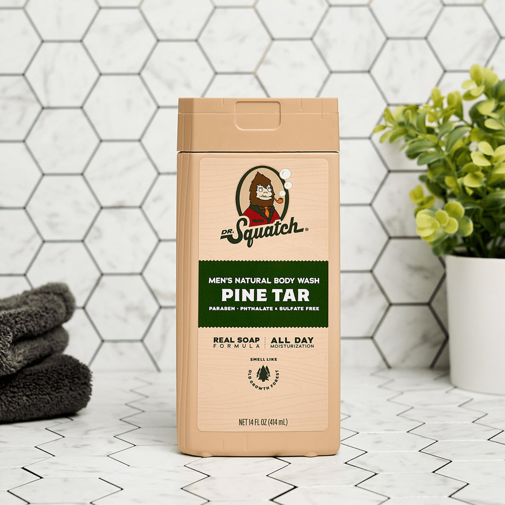 Close-up of Dr. Squatch natural ingredients underscores nourishing, non-irritating formula