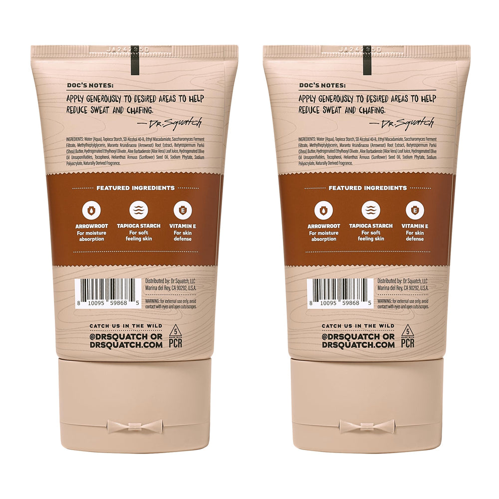 Dr. Squatch Odor control application close-up showing smooth dry feel.