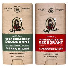 Dr. Squatch Odor-Squatching Sierra Storm bottle for all-day masculine freshness.