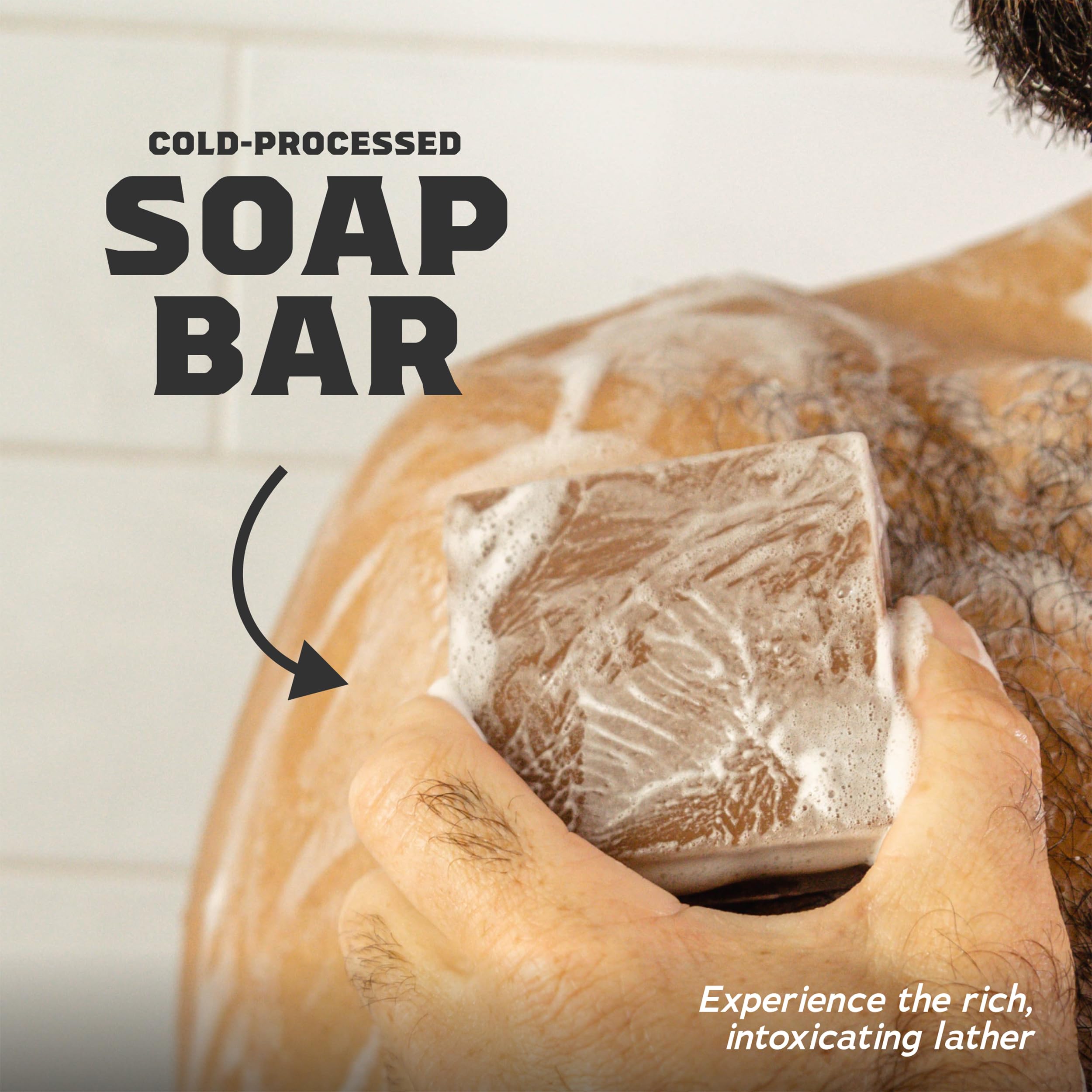 Dr. Squatch Pine Tar bar offering rugged scent and deep-clean feel.