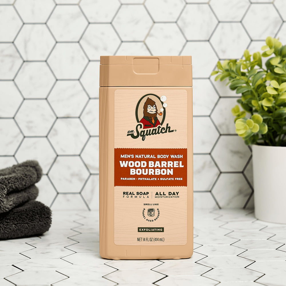 Dr. Squatch Pine Tar lather ready for thorough cleansing and exfoliation