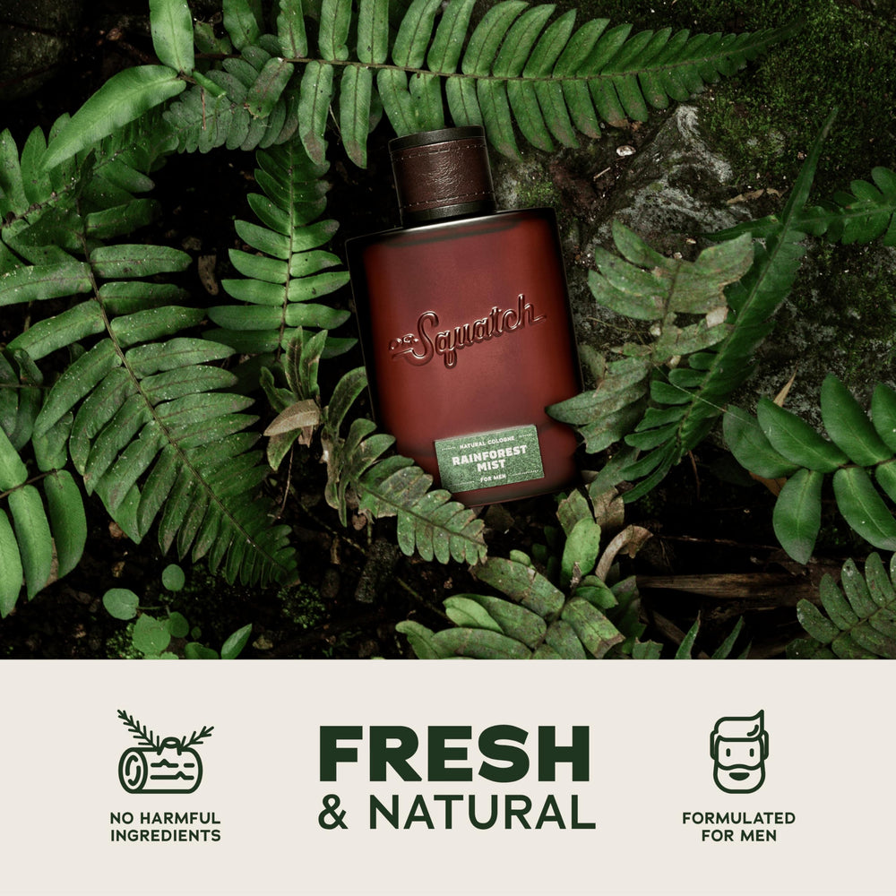 Dr. Squatch Rainforest Mist cap detail highlights premium design for confident wear.