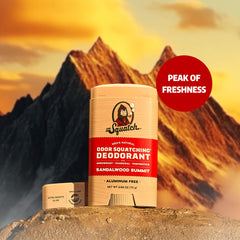 Dr. Squatch Sandalwood Summit packaging close-up highlighting natural ingredients.