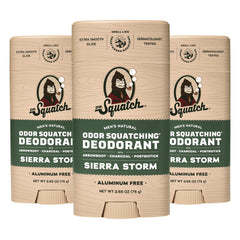 Dr. Squatch Sierra Storm pack shot with 3-pack for refreshed confidence daily.