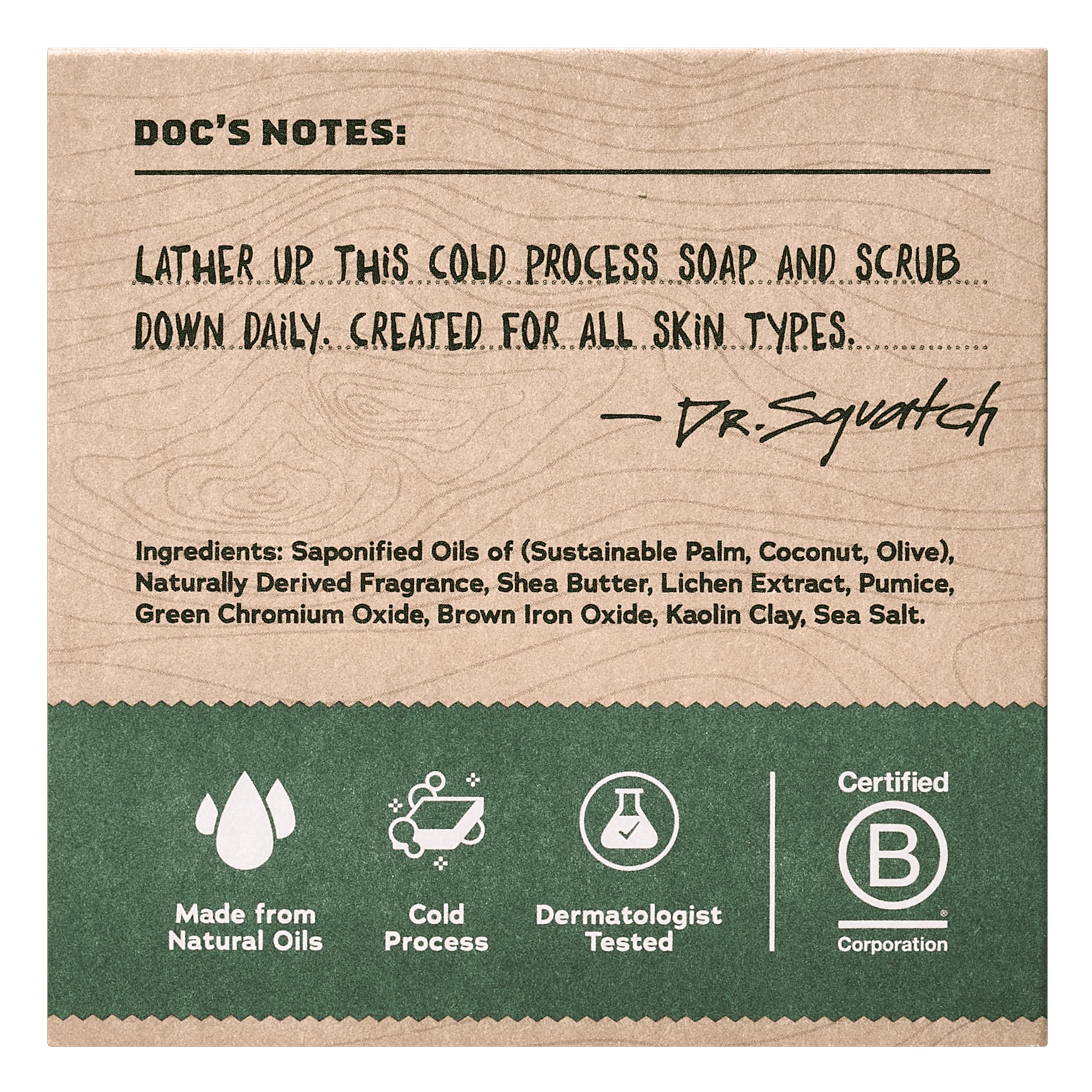 Dr. Squatch Sierra Storm bars stacked, highlighting rugged packaging for men.
