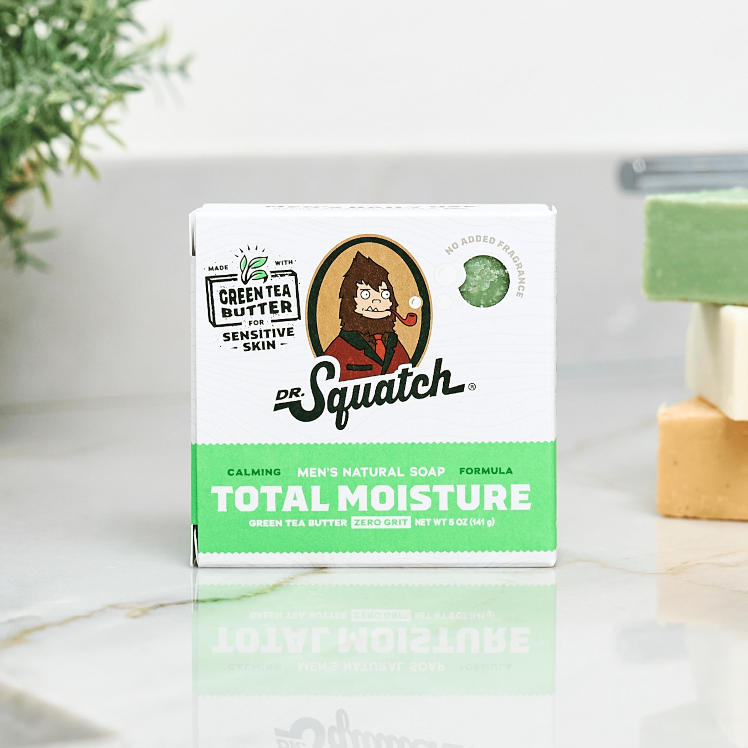 Dr. Squatch Total Moisture Bar ingredients highlighting plant butters