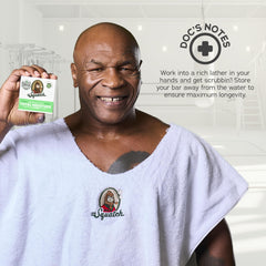 Dr. Squatch Total Moisture Bar unscented Shea texture close-up, creamy moisture for sensitive skin.