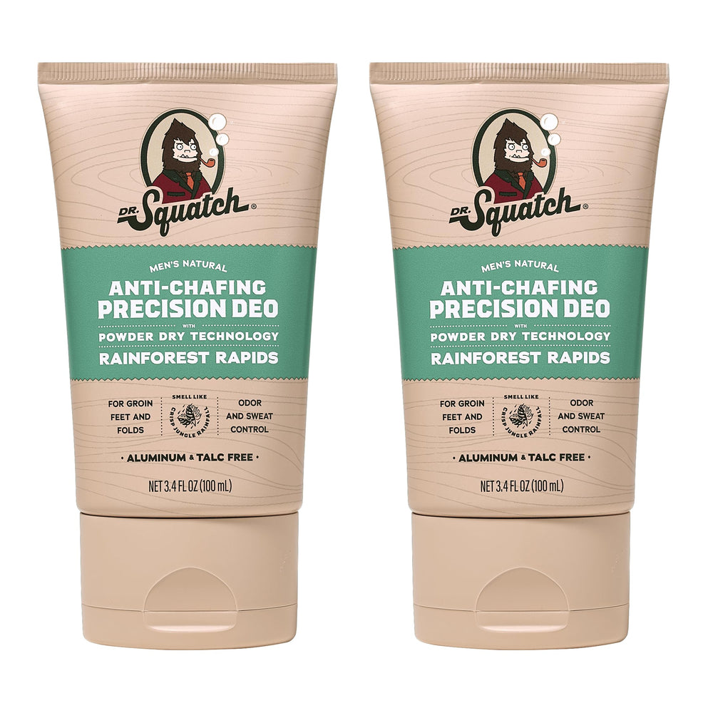 Dr. Squatch Whole Body Deodorant Rainforest Rapids 2-pack packaging for daily use.