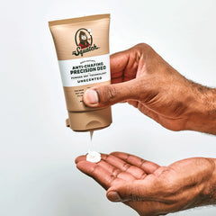 Dr. Squatch Unscented Deodorant texture image highlights powder-like finish for comfortable wear.