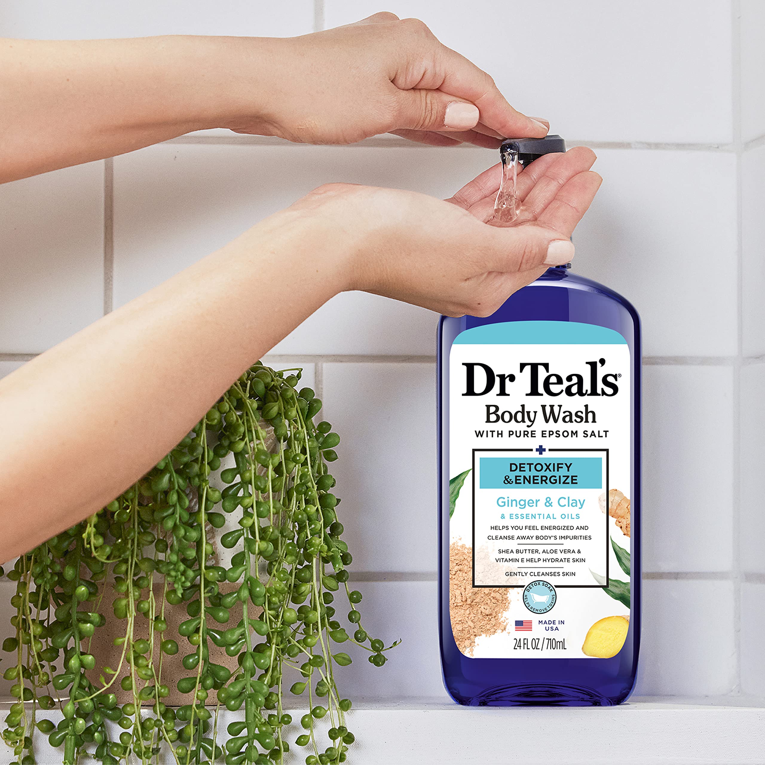 Dr Teal's body wash foamy lather close-up hydrates skin