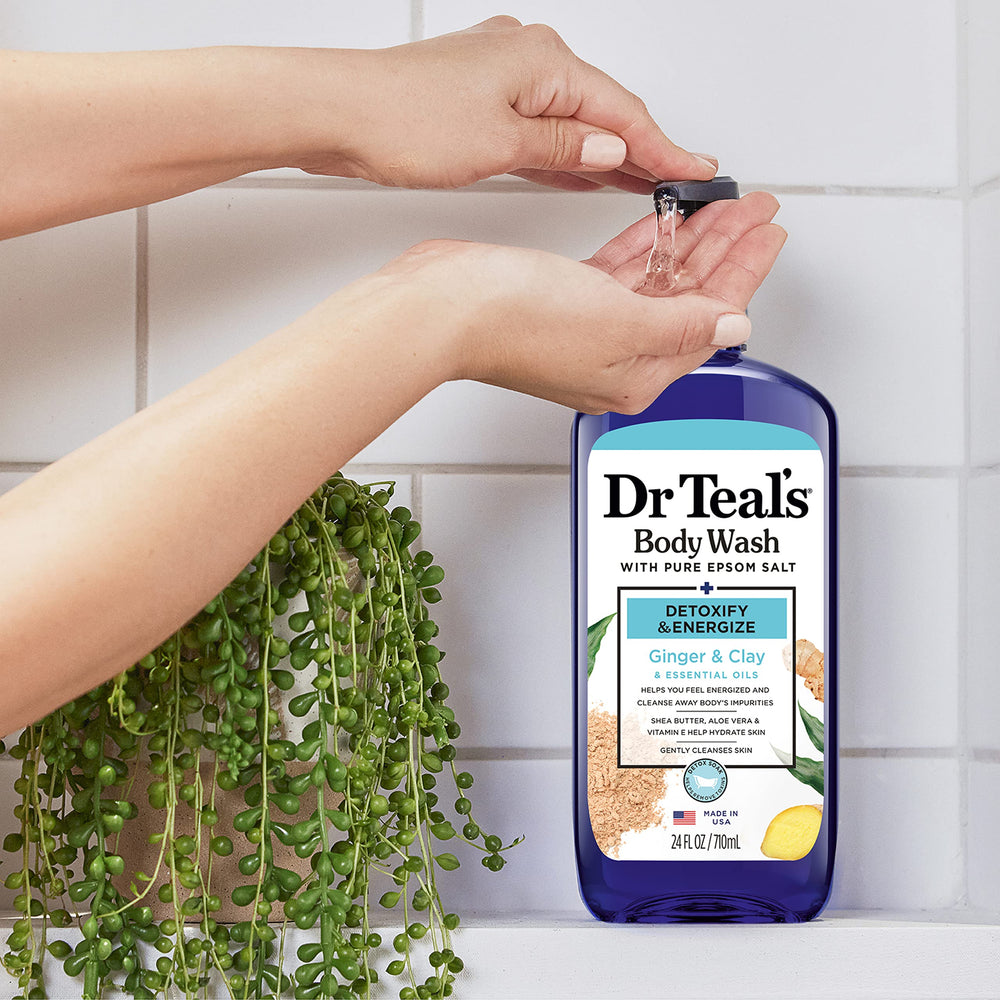 Dr Teal's body wash foamy lather close-up hydrates skin
