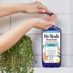 Dr Teal's body wash foamy lather close-up hydrates skin
