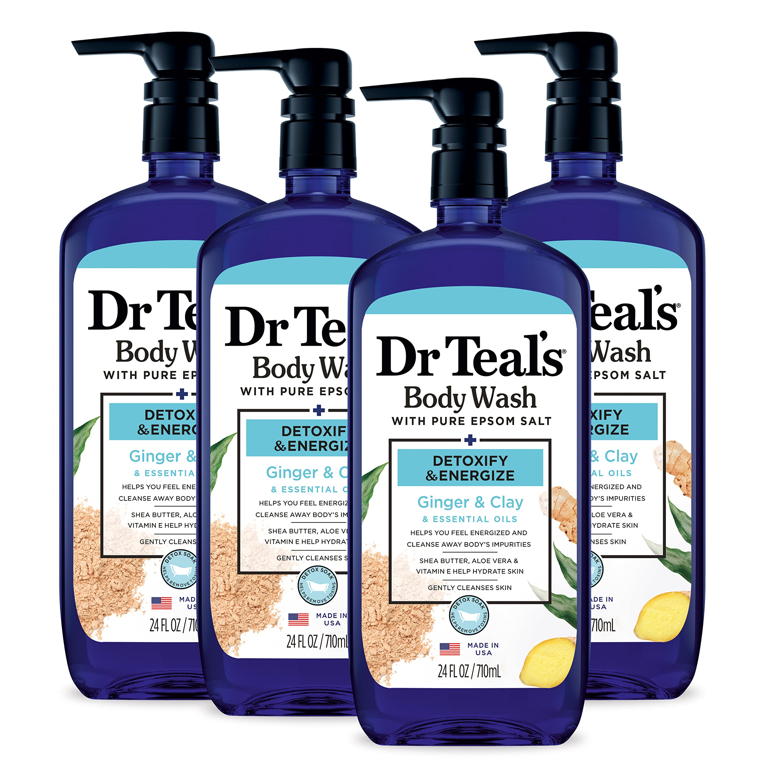 Dr Teal's Pure Epsom Salt body wash bottle refreshes skin