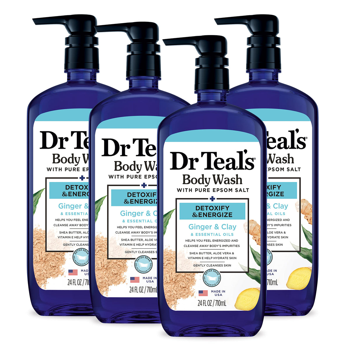 Dr Teal's Pure Epsom Salt body wash bottle refreshes skin