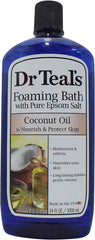 Dr Teal's Nourish & Protect Coconut Oil Foaming Bath promotes moisturized skin after a soak.