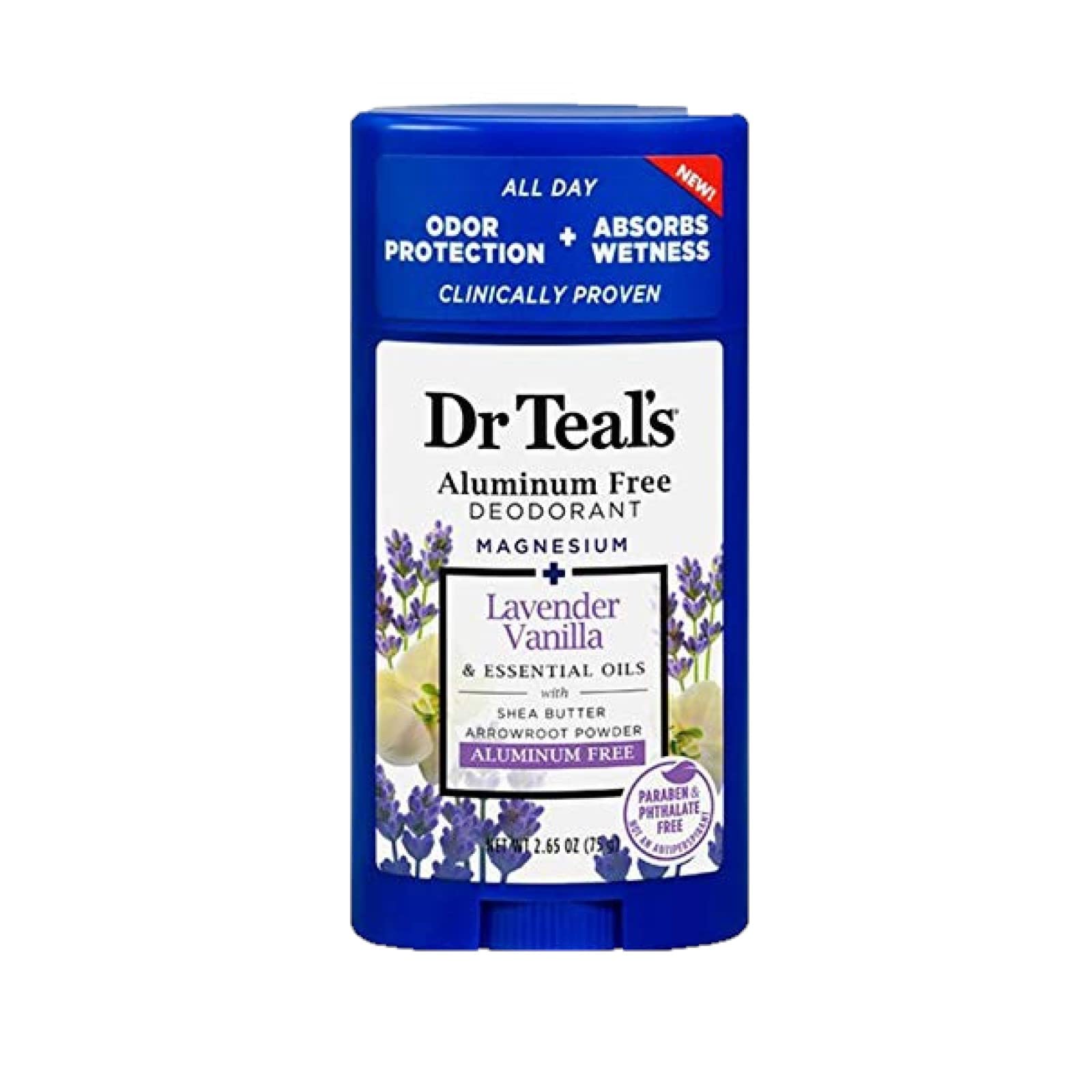 Dr Teals Vanilla Lavender application image highlighting essential oils