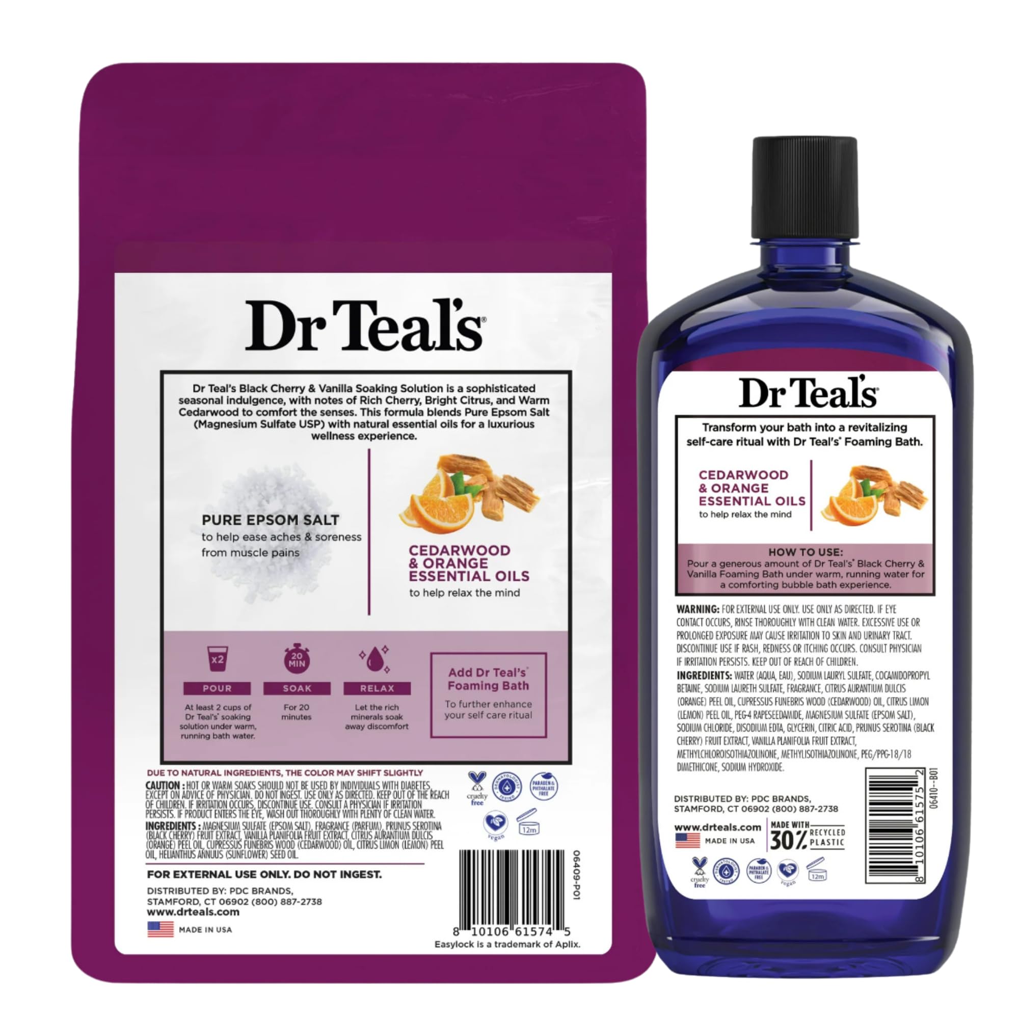 Dr Teal's Foaming Bath bottle delivers a luxurious aromatic lather.