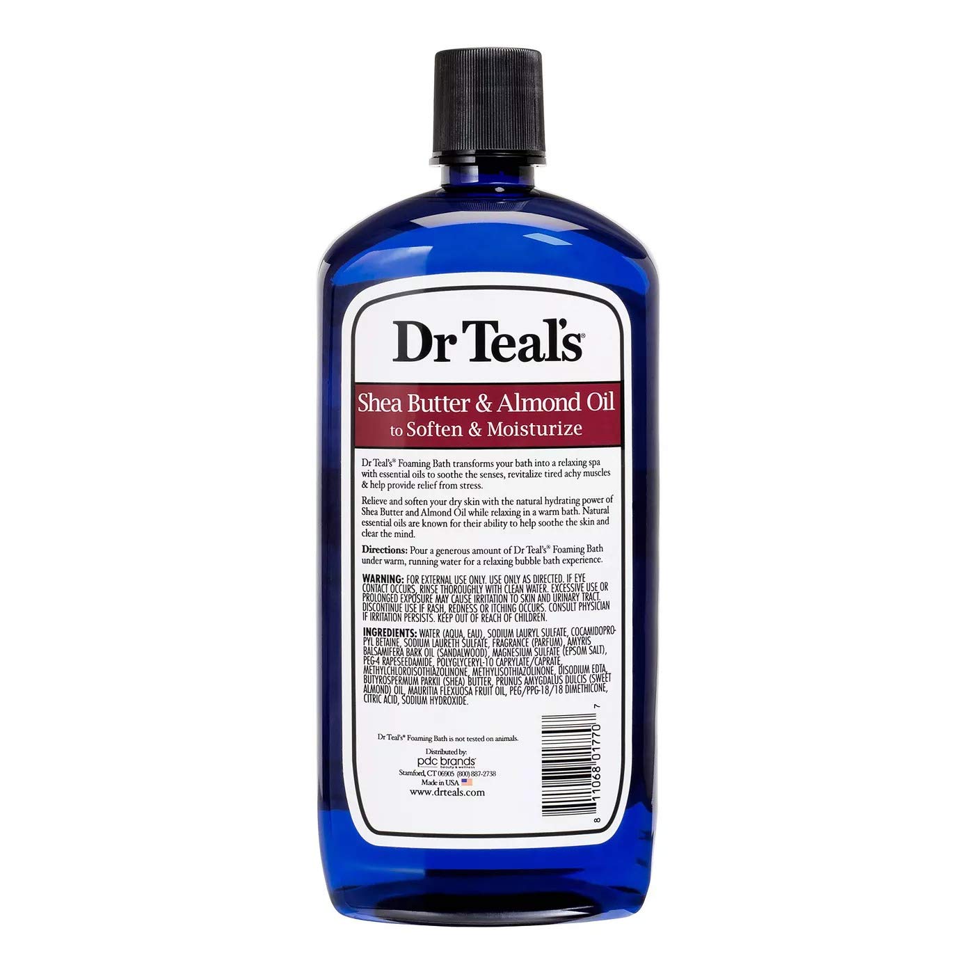 Dr Teal's foaming bath spa bubbles create a relaxing at-home spa experience.