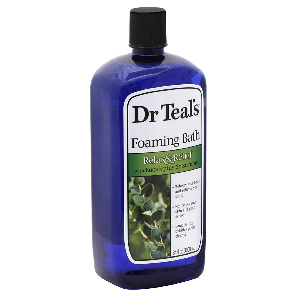Dr Teal's foaming bath melatonin sleep bottle promotes calmer nights and easier wind-down