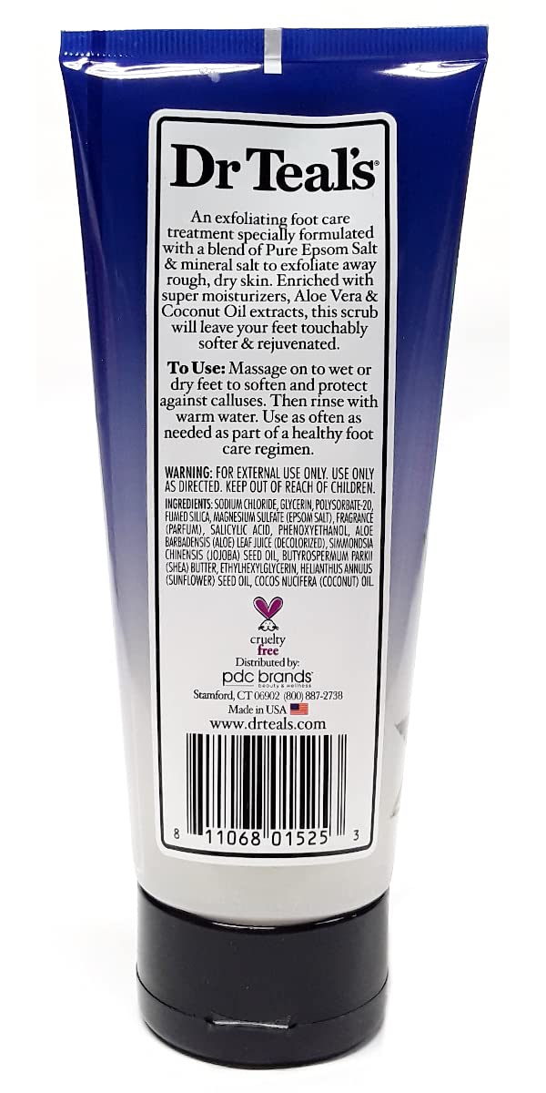Close-up texture of the scrub showing coconut oil and exfoliating granules for smoother heels