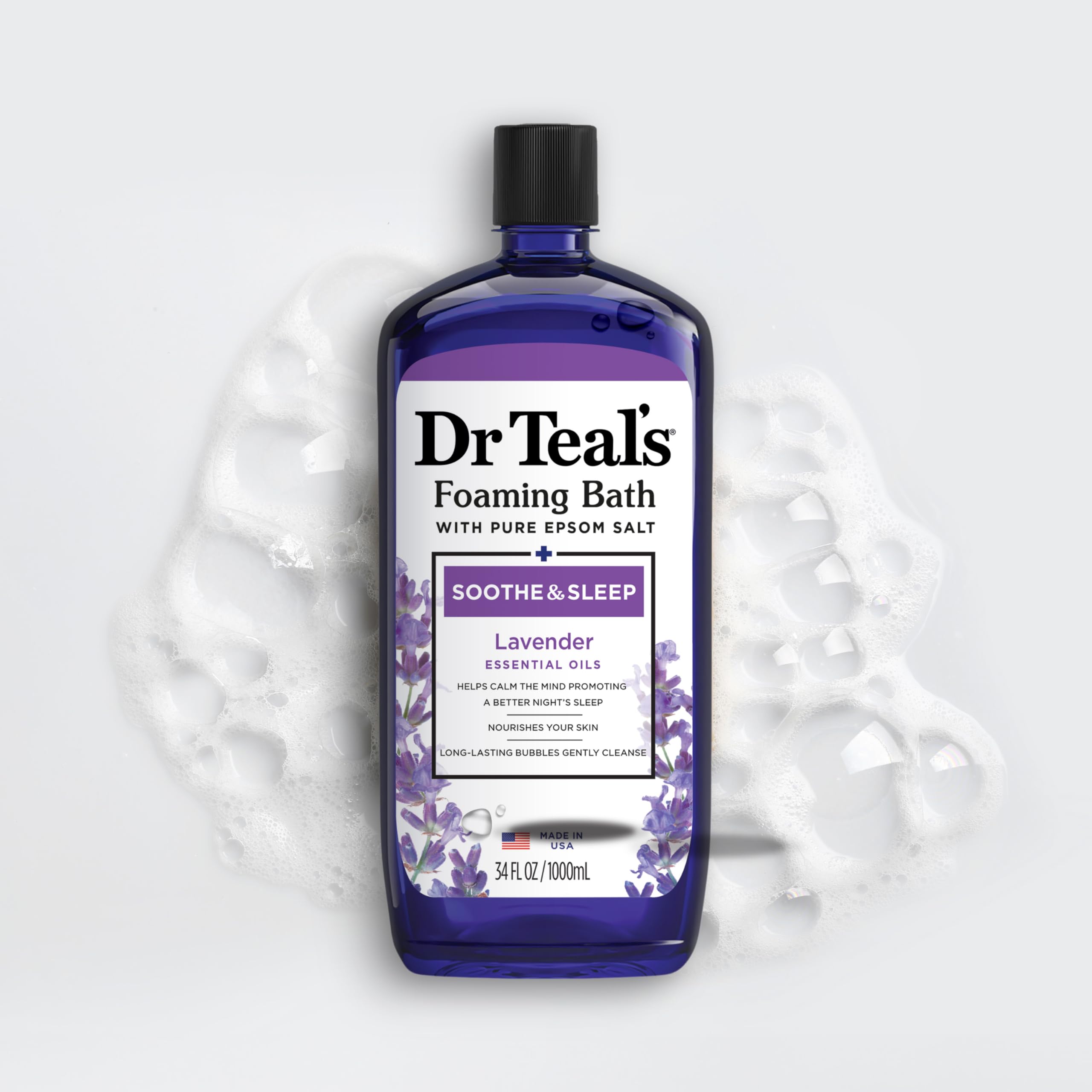 Dr Teal's lavender salt blend with body wash for exfoliating pamper.