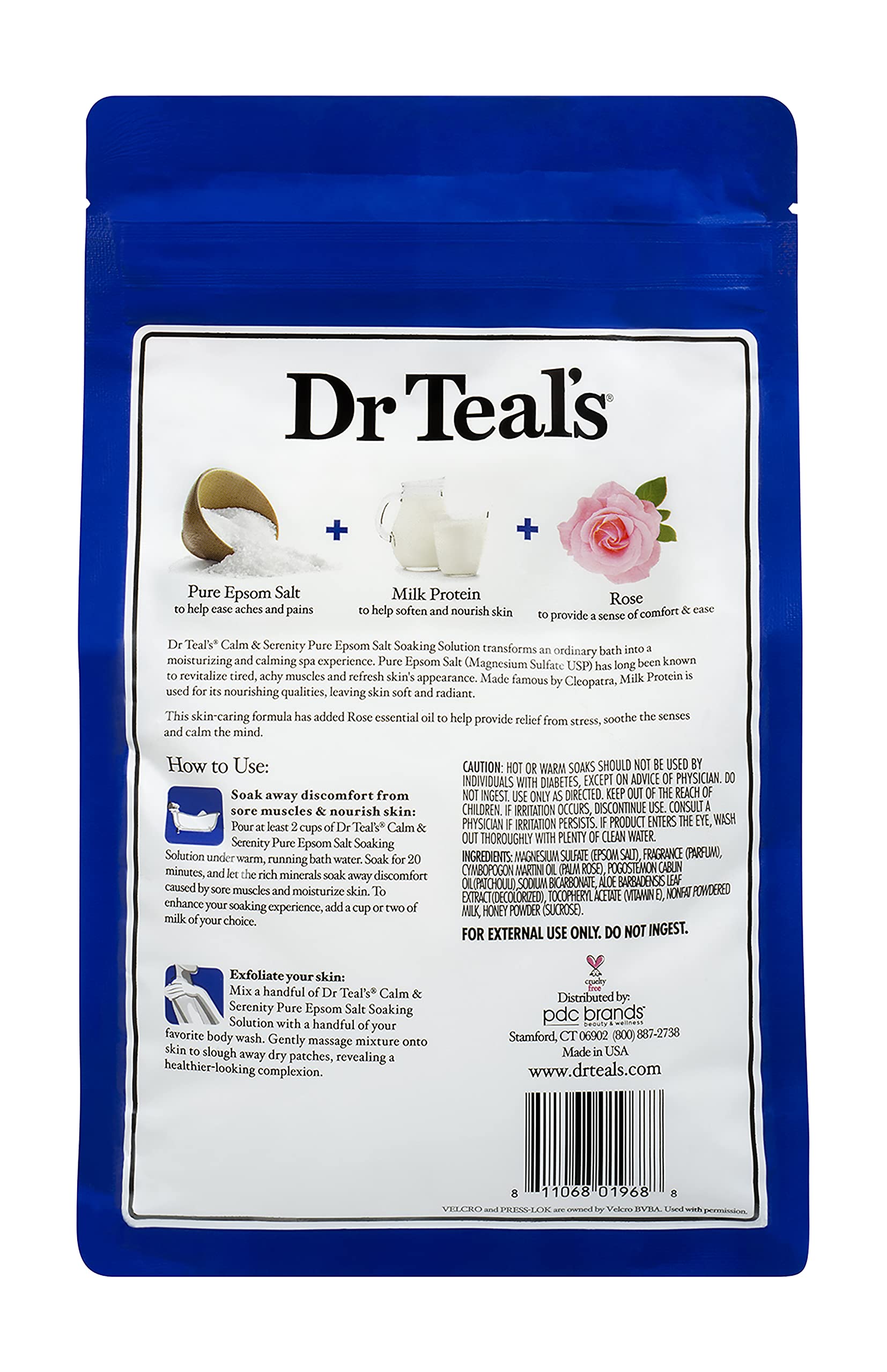 Dr Teal's USA-made label on bottle signaling trusted quality.